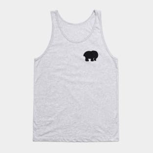 Black Elephant Cartoon Image Tank Top